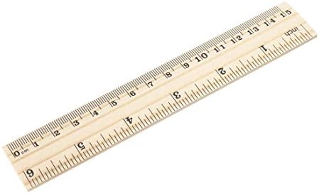 uxcell עץ סרגל 15 ס מ 6 אינץ' 2 בקנה מידה המשרד שליטים, עץ מדידה שליט 8pcs