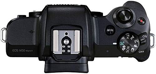 Canon EOS M50 מארק II ראי מצלמה דיגיטלית עם 15-45mm עדשה (שחור) (4728C006) + 64GB קיצוני פרו-כרטיס + תוספת LPE12 סוללה