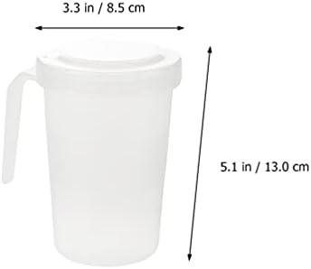 Cabilock 4pcs מיקרוגל כד החלב פלסטיק Carafe מים קנקן עם מכסה לחלב משקה מיץ מיכל עם ידית קרח תה מיץ משקה משקה בירה, קפה,