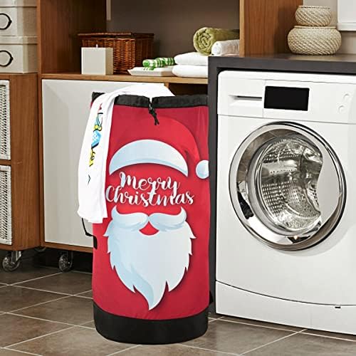 חג המולד שמח סנטה כביסה תיק נסיעות כביסה תיק עם רצועה מתכווננת רחיץ הכבדות גדול הבגדים ארגונית שק הכביסה על הדירה במעונות