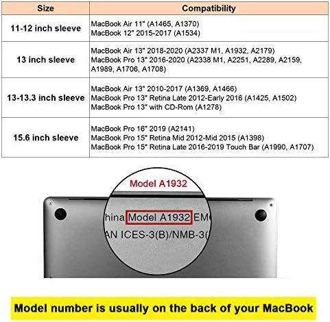 Allinside 11-12 למחשב הנייד תואם עם ה-MacBook Air 11 / MacBook 12, עור סינתטי, שחור